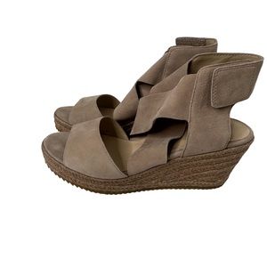 Eileen Fisher Willow Espadrille Wedge Beige Sandals Size 8